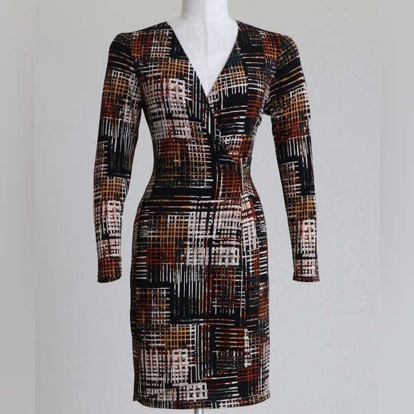 Connected Apparel Hardware Trim Surplice Dress - Picture 12 of 12